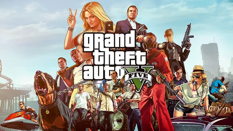 Video Game, Grand Theft Auto, Grand Theft Auto V, Franklin Clinton, Michael De Santa, Chop (Grand Theft Auto), Trevor Philips, HD wallpaper