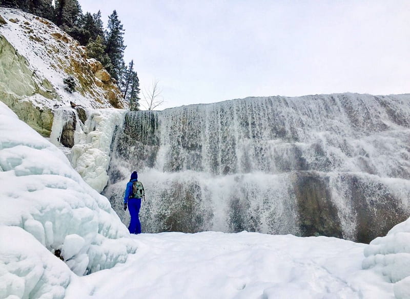 Wapta Falls, Ice, Falls, Wapta, Mountains, Snow, Winter, HD wallpaper
