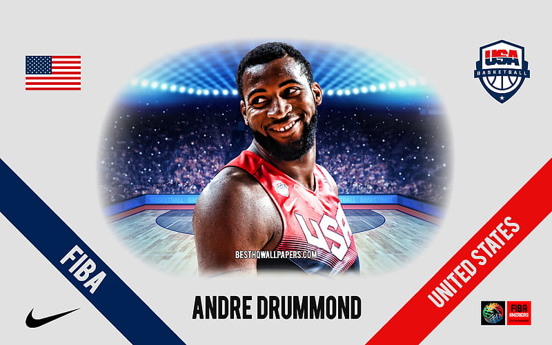 Andre Drummond, United States national basketball team, American Basketball Player, NBA, portrait, USA, basketball, HD wallpaper