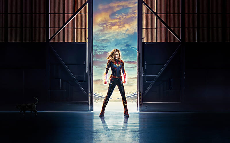 Captain Marvel, 2019 poster, promo, woman superhero, Brie Larson, Carol Susan Jane Danvers, HD wallpaper