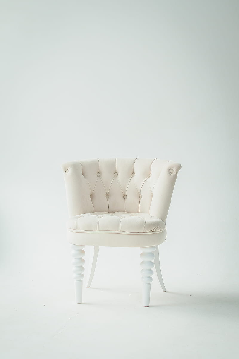 Tufted white leather sofa chair, HD phone wallpaper | Peakpx
