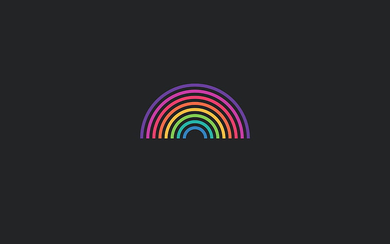 rainbow, creative, minimal, colorful spectrum, gray background, HD wallpaper