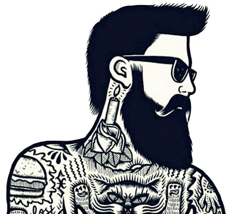 Hipster, cool, crazy, new, tattoos, HD wallpaper