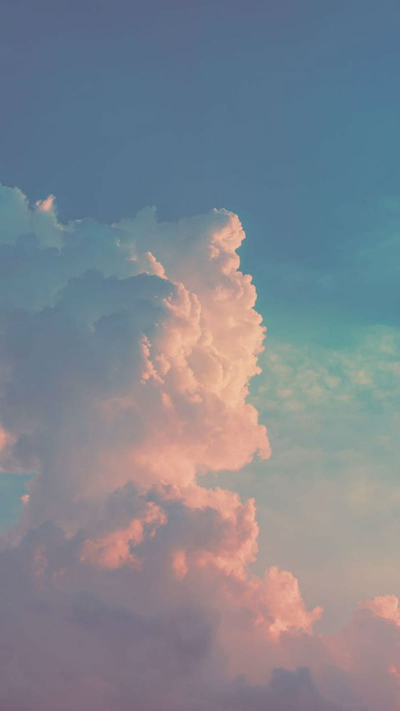 In the clouds, sunny, blue, fade, pink, day, fantasy, float, HD phone wallpaper