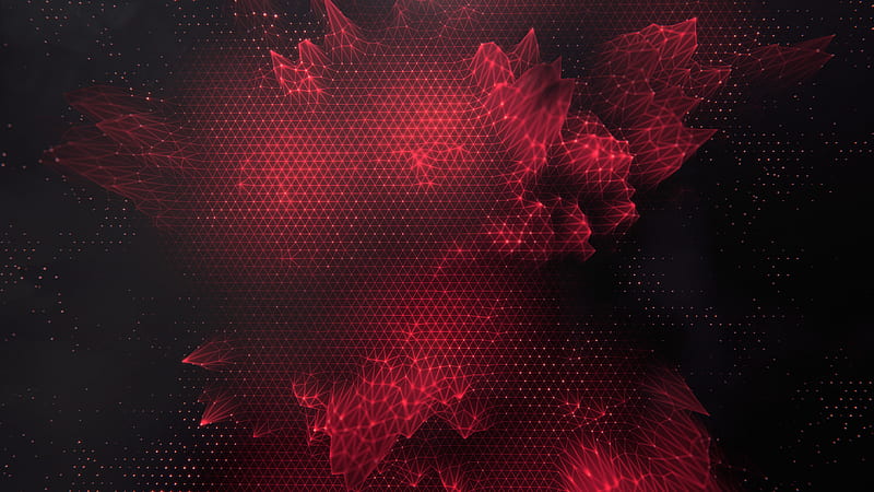 Low Poly Red Triangle Art Abstract, abstract, triangle, red, low-poly, HD wallpaper