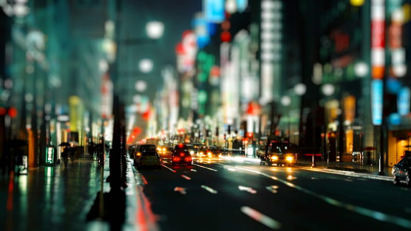 Cities Cityscapes Night-Bokeh graphy, HD wallpaper