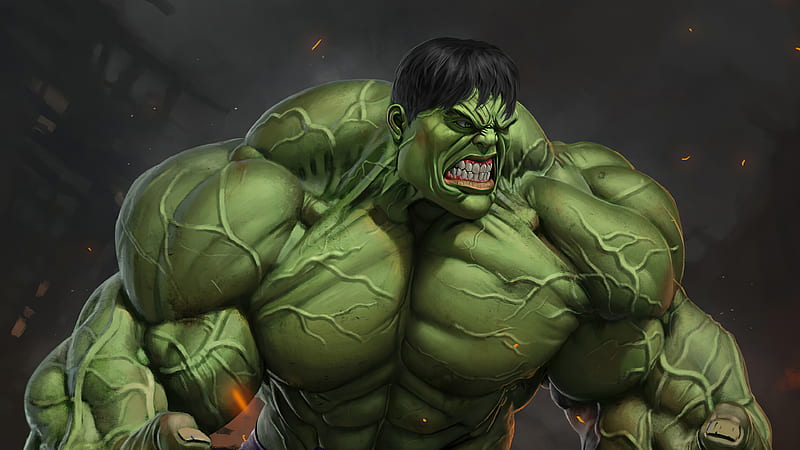 Big Hulk , hulk, superheroes, artwork, artist, artstation, HD wallpaper