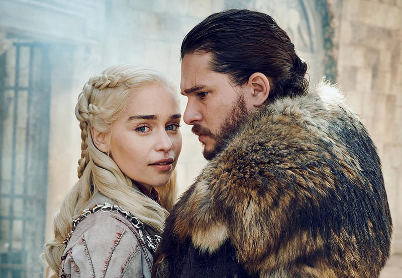 Daenerys Targaryen And Jon Snow, game-of-thrones-season-8, game-of-thrones, daenerys-targaryen, jon-snow, tv-shows, emilia-clarke, kit-harington, HD wallpaper