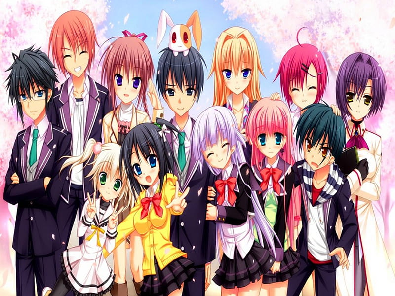 Best Friends!!!! :D, together, azuma yoru, cherry blossoms, sirokuma, cute,  boys, HD wallpaper | Peakpx