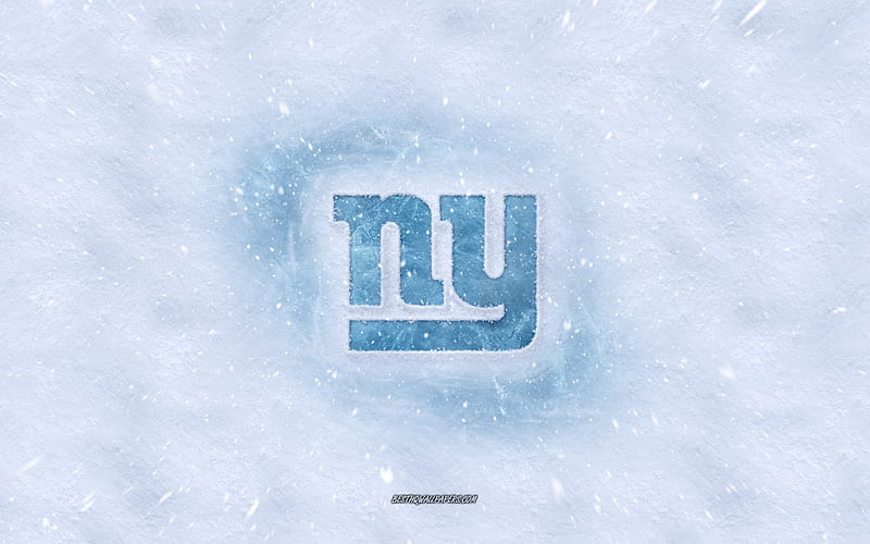 New York Giants logo, American football club, winter concepts, NFL, New York Giants ice logo, snow texture, New York, USA, snow background, New York Giants, American football, HD wallpaper