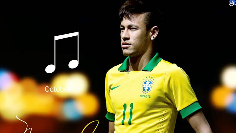 Neymar Is Wearing Yellow Green Sports Dress In Black Background Neymar, HD wallpaper