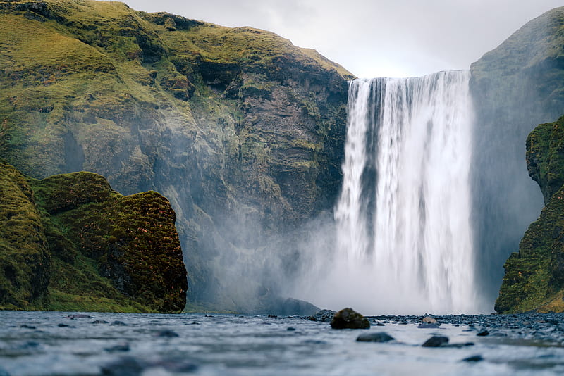 Waterfalls, Skógafoss, Waterfall , Iceland, HD wallpaper