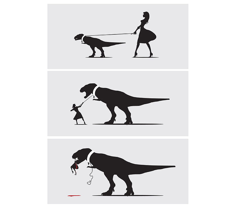 Walk the T Rex, cartoon, dinosaur, funny laugh, n6, t-rex, walk, HD wallpaper