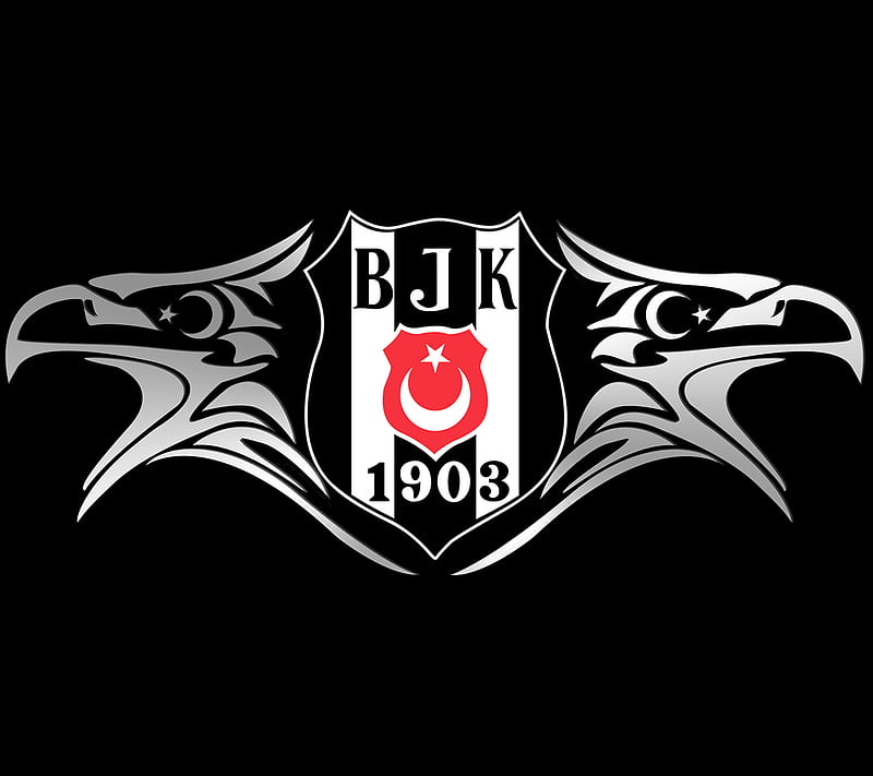 Besiktas - Ay Yildiz, ayyildiz, white, black, eagle, kartal, black, turk, HD wallpaper