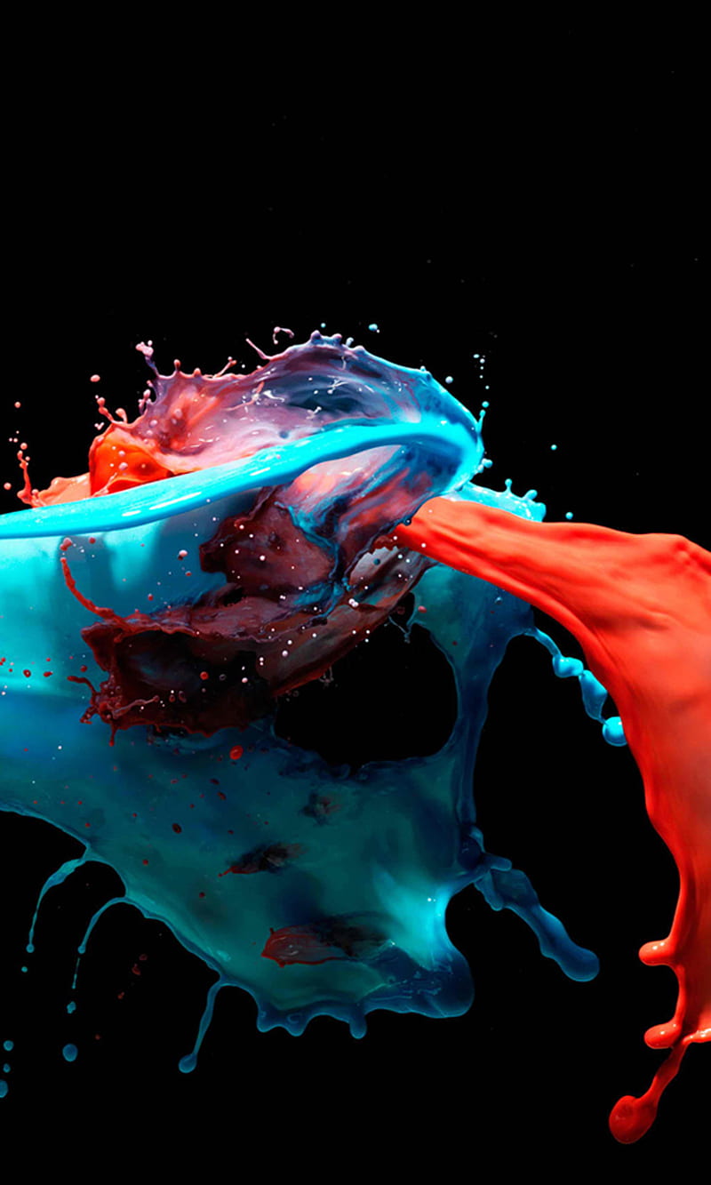 Live Paint, 3d, abstract, black, color, colorful, cool, dark, digital, splash, HD phone