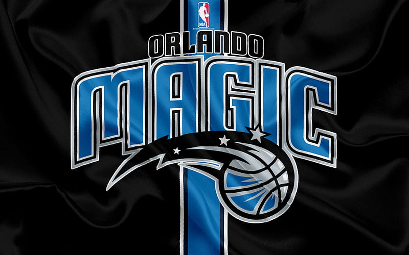 Orlando Magic, basketball club, NBA, emblem, logo, USA, National Basketball Association, silk flag, basketball, Orlando, Florida, US basketball league, South East Division, HD wallpaper