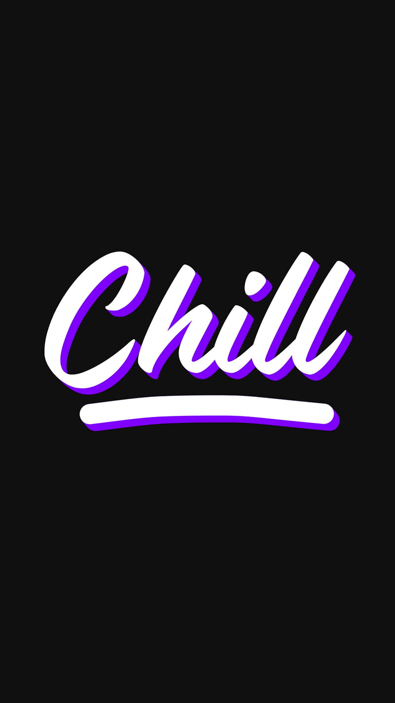 Chill, dark, purple, white, word, relax, HD phone wallpaper