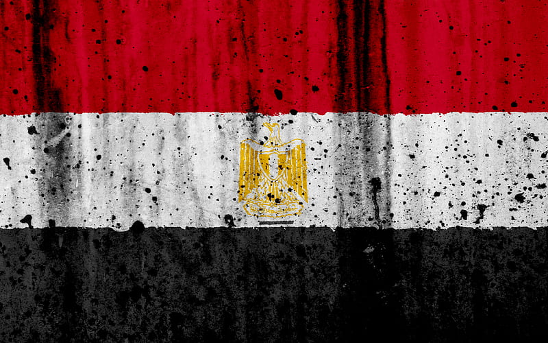 Egyptian flag grunge, flag of Egypt, Africa, Egypt, national symbols, Egypt national flag, HD wallpaper