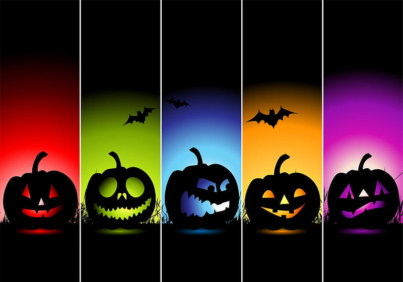 happy halloweeen, bats, dark, festivals, ghost, halloween, HD wallpaper