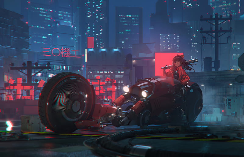 Anime Cyber Girl Neon City, artist, artwork, anime, cyberpunk, neon ...