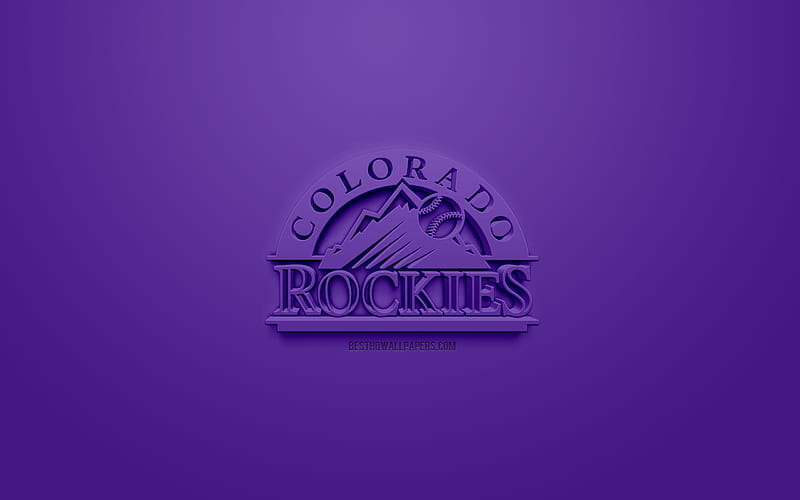 Colorado Rockies, American baseball club, creative 3D logo, purple background, 3d emblem, MLB, Denver, Colorado, USA, Major League Baseball, 3d art, baseball, 3d logo, HD wallpaper