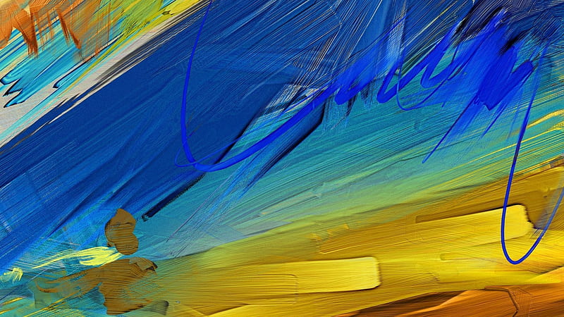 Blue Yellow Paint Textured Textured, HD wallpaper