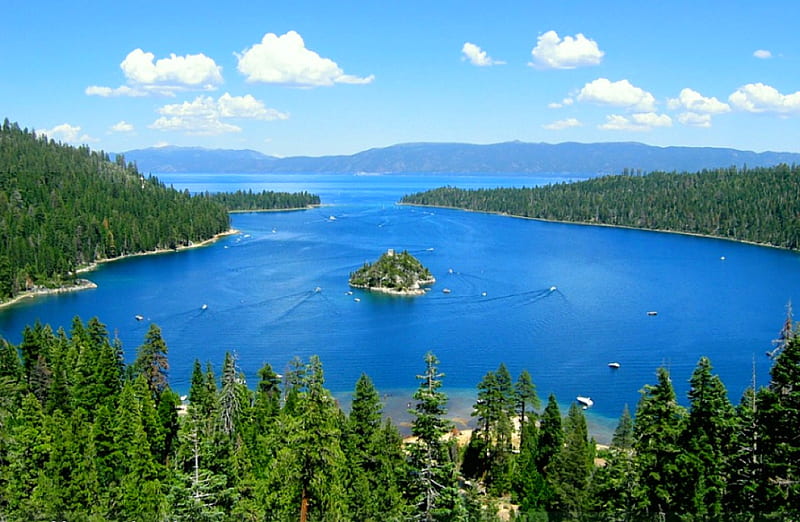 Emerald Bay-Lake Tahoe, emerald bay, lake tahoe, bonito, HD wallpaper