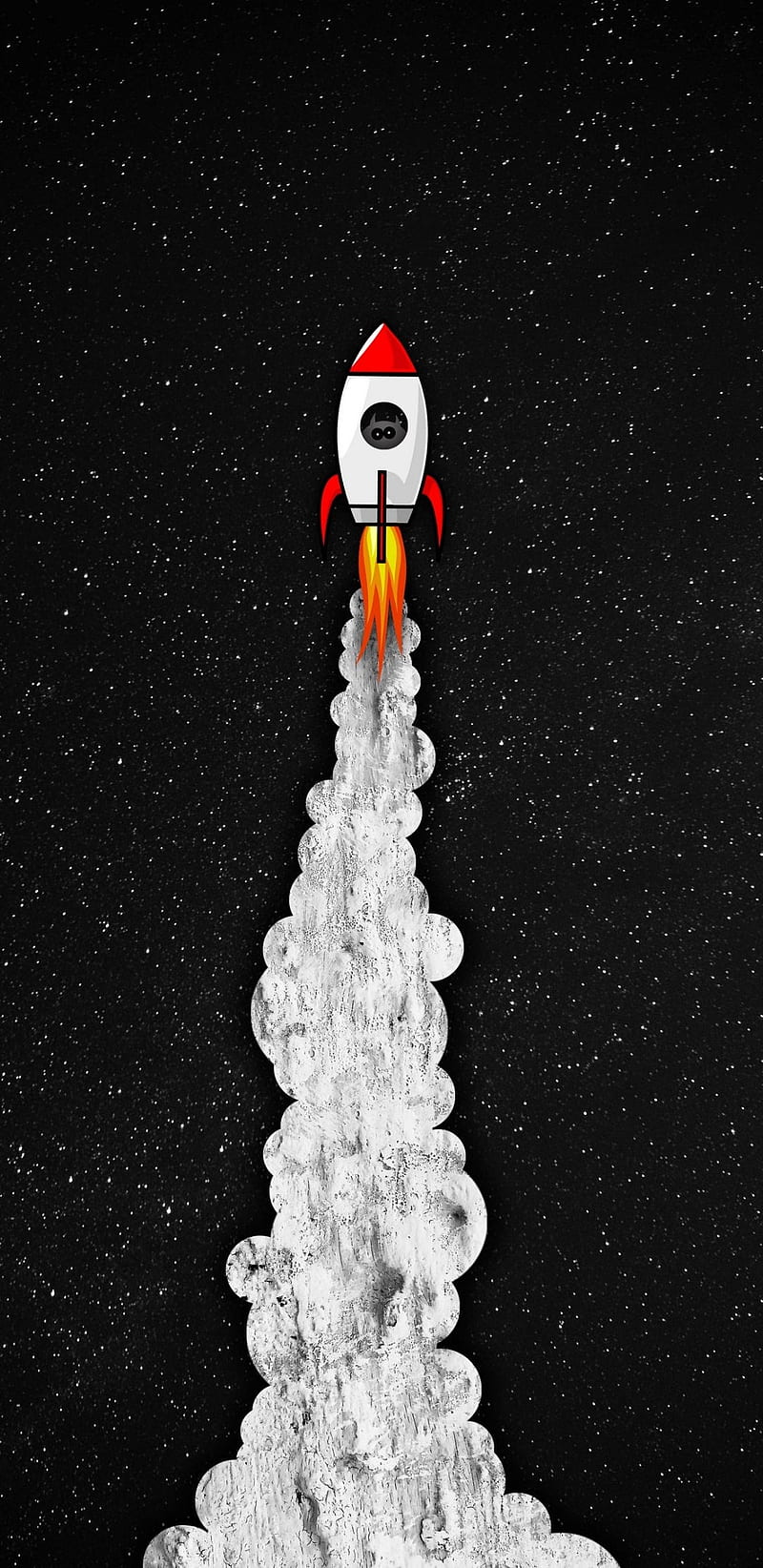 Rocket , amoled, black, drawing, space, HD phone wallpaper