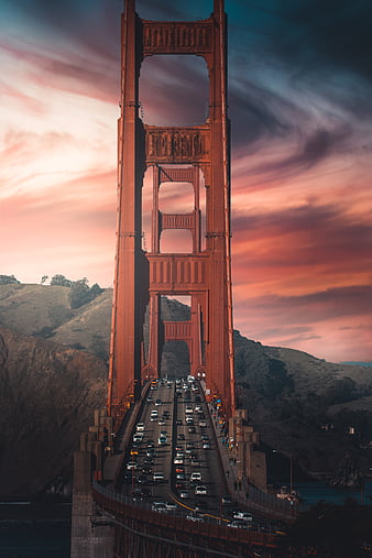 Golden Gate Bridge Sunset Orange Blue 4K Wallpaper - Best Wallpapers