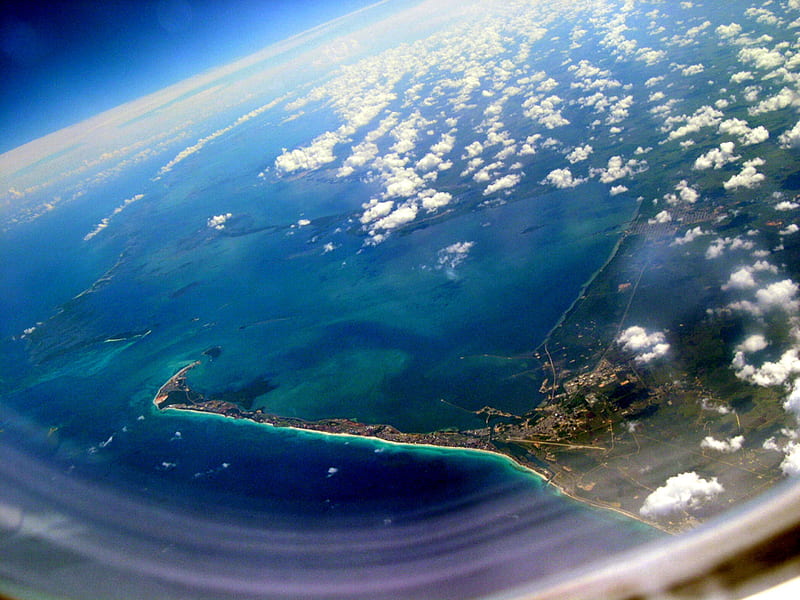 Varadero, Cuba, from airplane., beach, cuba, beaches, varadero, HD wallpaper