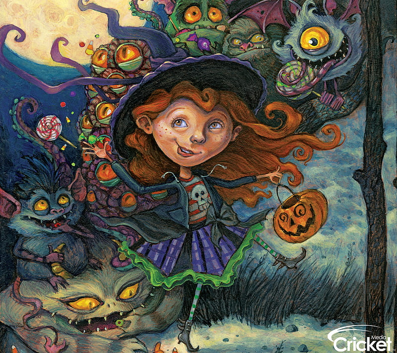 Trick or Treater, art, children, cricket, desenho, halloween, kids ...