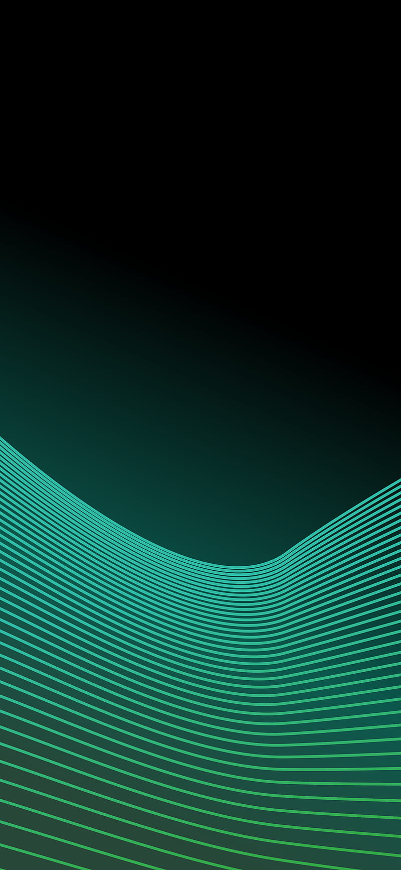 Green Gradient Waves, amoled, wave, HD phone wallpaper