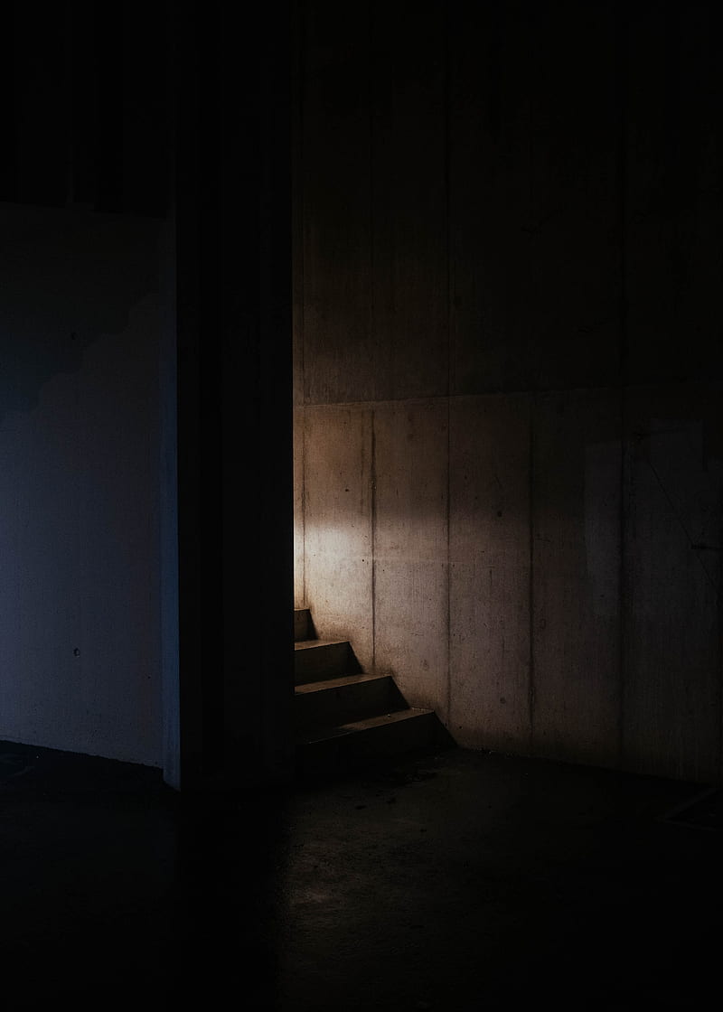 stairs, corridor, dark, HD phone wallpaper