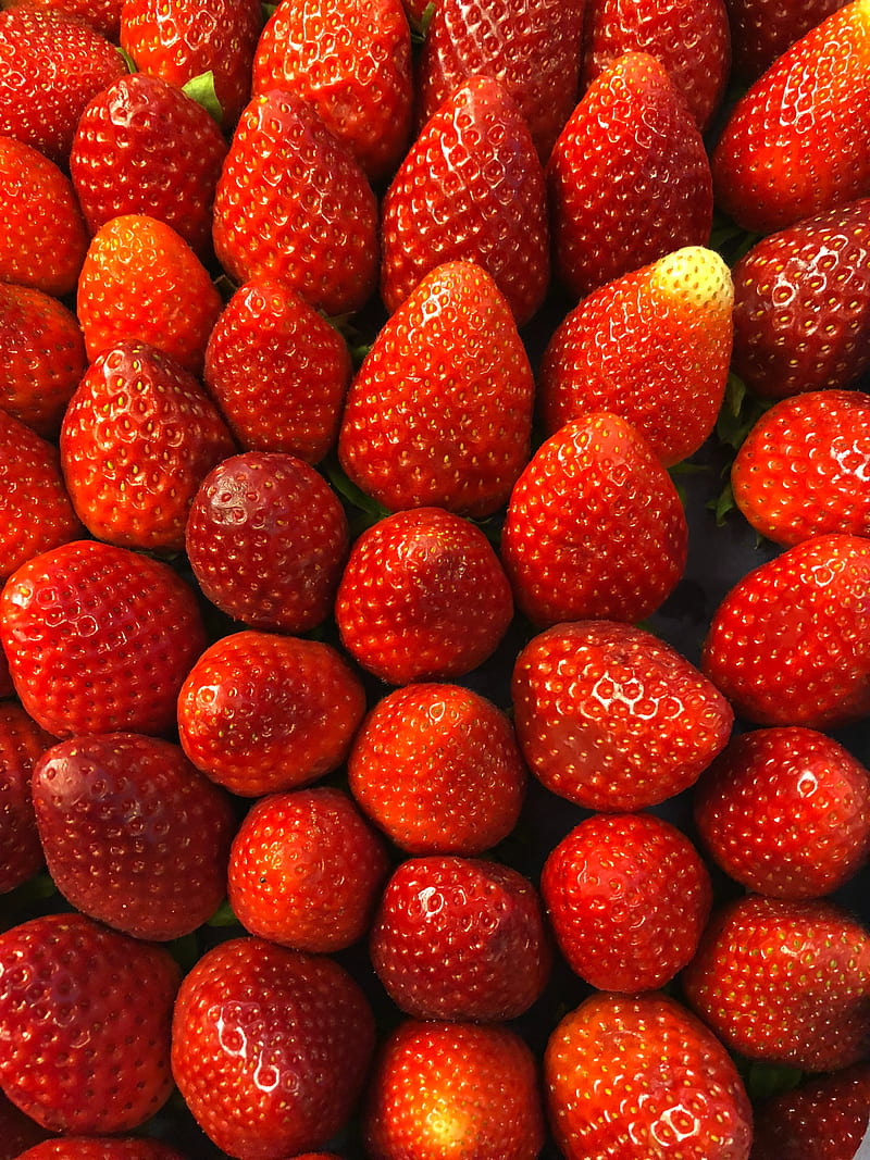 strawberry, berries, fruit, juicy, ripe, red, HD phone wallpaper