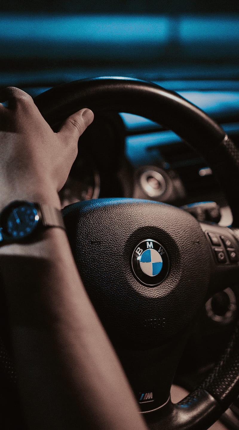 BMW, Tupac2x, car, steering, vehicle, HD phone wallpaper