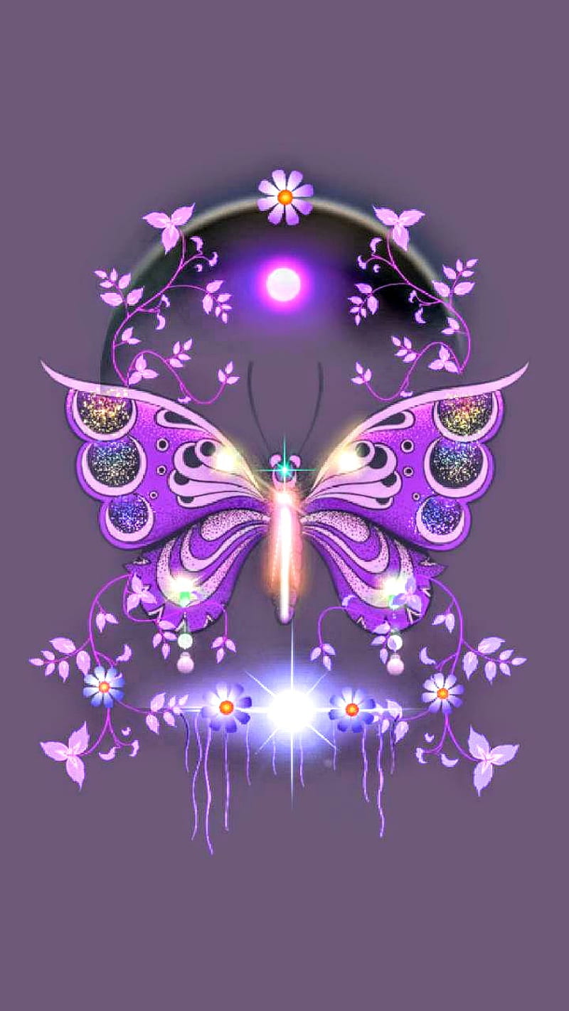 Get the We Heart It app!  Purple wallpaper iphone, Purple wallpaper,  Butterfly wallpaper iphone