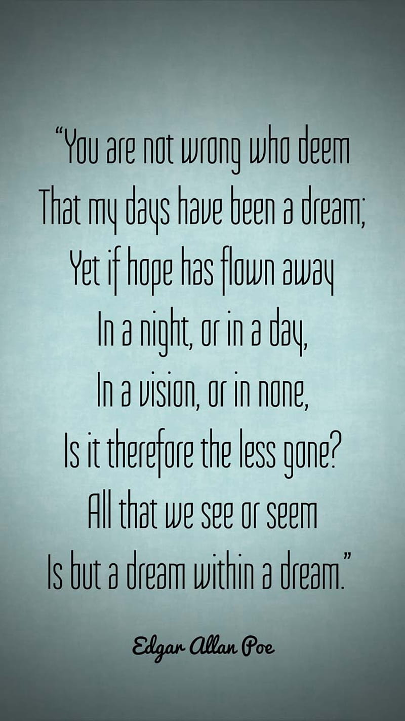 a dream within a dream by edgar allan poe poem