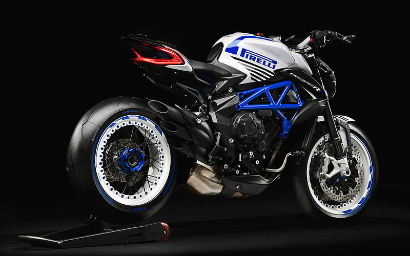 2019, MV Agusta Dragster 800 RR, Pirelli Edition, Italian sports bike, exterior, new white blue Dragster 800 RR, sportbike, MV Agusta, HD wallpaper