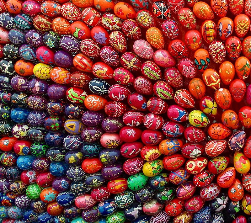 Colorful Eggs, colors, easter, eggs, HD wallpaper