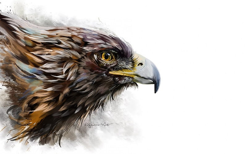 The eagle, art, fantasy, lorri kajenna, bird, eagle, white, HD wallpaper