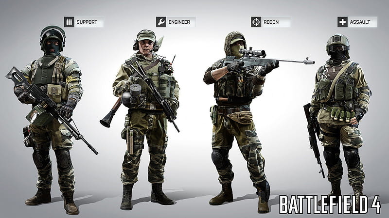 Russian Squad, squad, guns, battlefield 4, video games, military, HD wallpaper