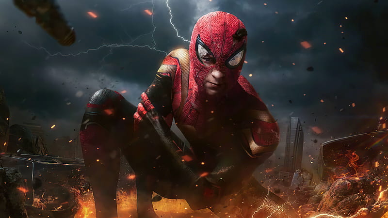 Injured Spiderman, spider-man-no-way-home, spiderman, 2021-movies, movies, HD wallpaper
