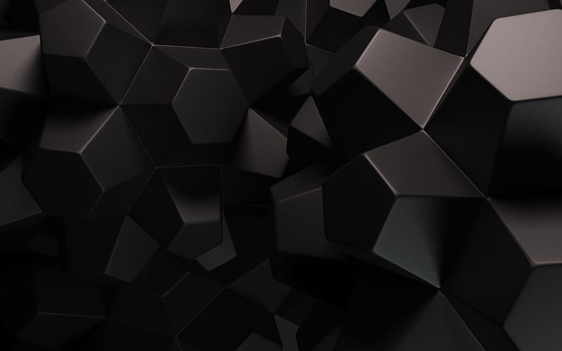 3d black cubes texture, black cubes background, 3d texture, creative 3d background, black 3d background, cubes, HD wallpaper