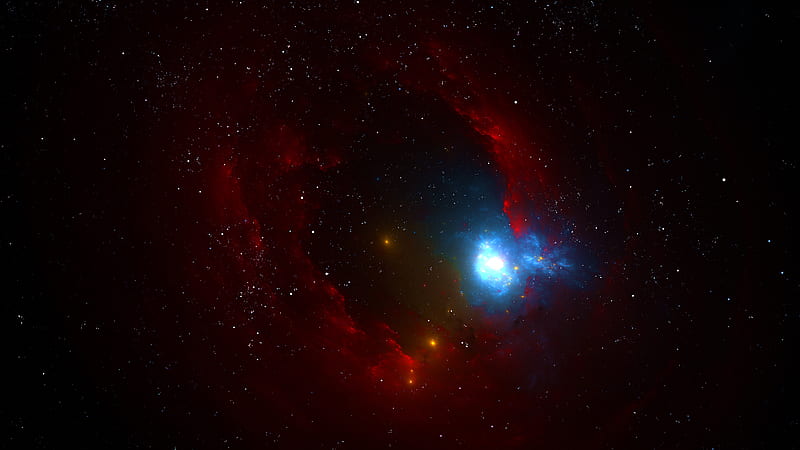 Red Space Nebula Stars Galaxy Galaxy, HD wallpaper