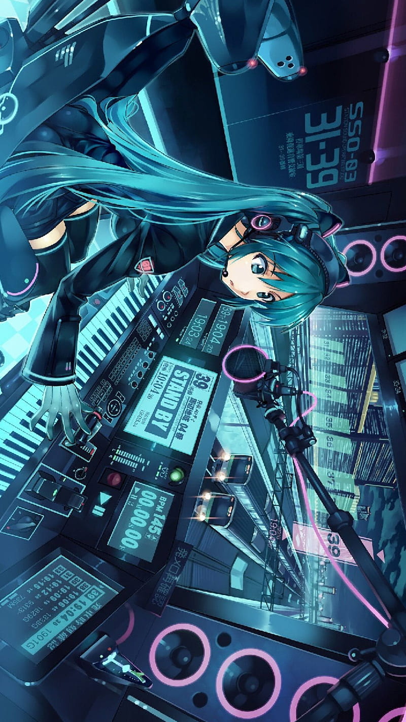 Anime girl, computer, electronic, electronics, kawaii, technology, HD phone wallpaper