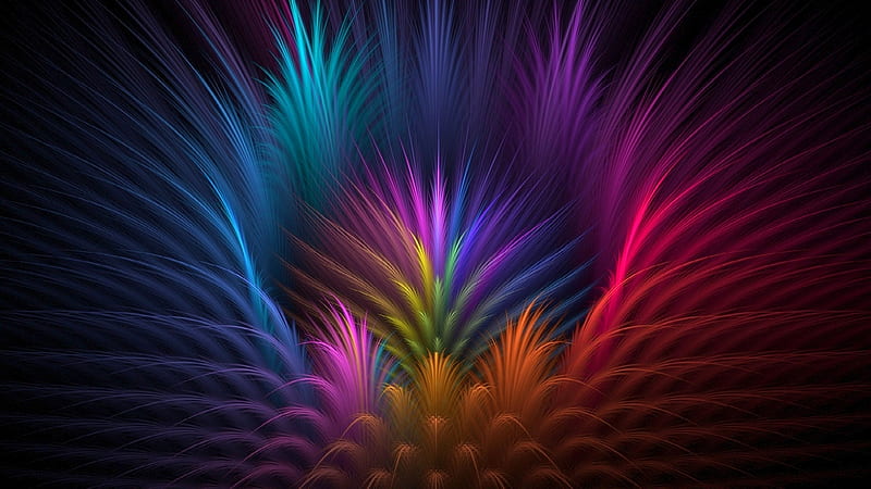 Feathers Colorful Petals, colorful, feather, artist, digital-art, HD wallpaper