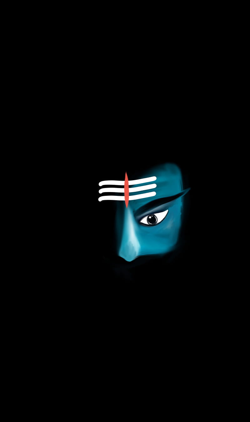 Shiva 3D Neon Trishul, 3d, blue, glow, lord, maha shivratri ...