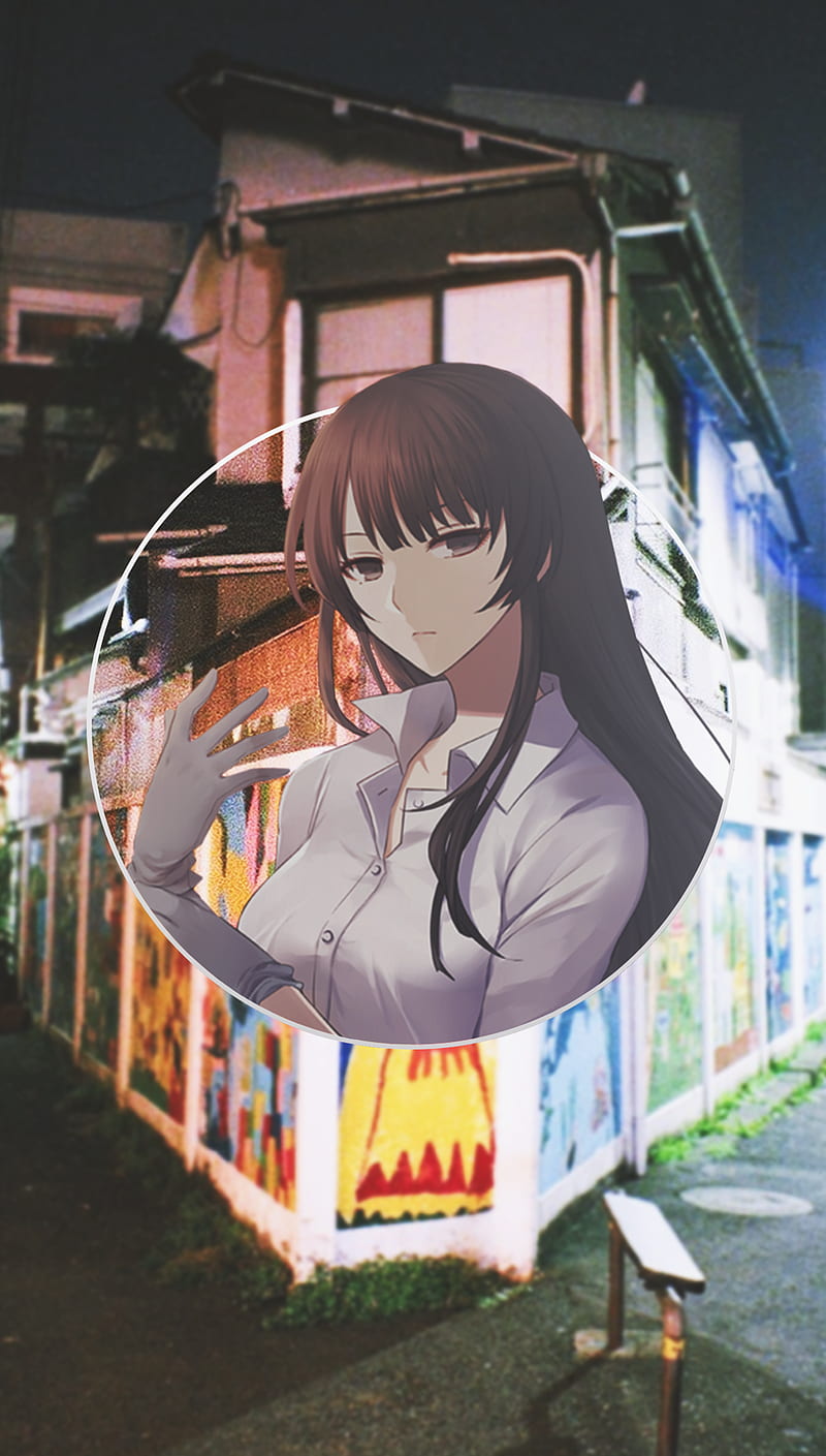 anime girls, anime, -in-, dark hair, urban, HD phone wallpaper