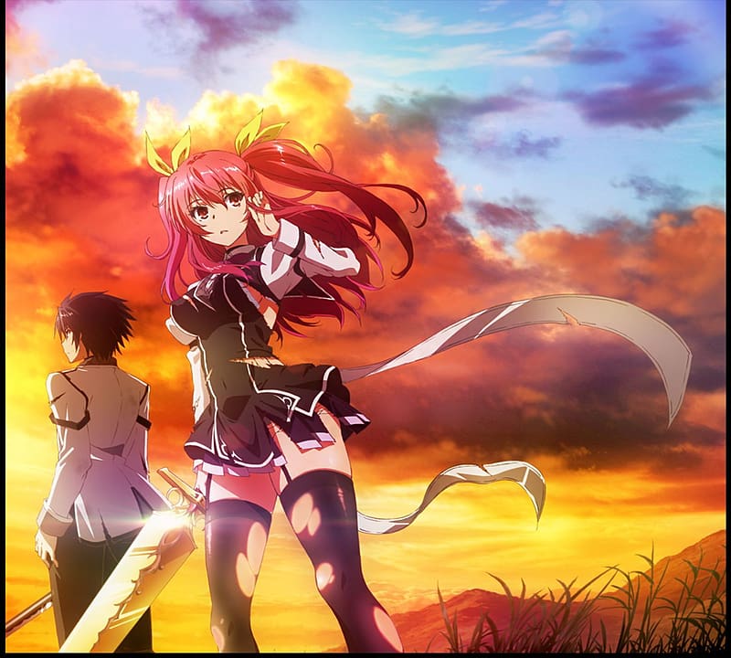 Anime, Chivalry Of A Failed Knight, Ikki Kurogane, Stella Vermillion, HD wallpaper