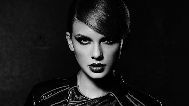 Taylor Swift Monochrome, taylor-swift, music, celebrities, singer, girls, monochrome, black-and-white, black, HD wallpaper